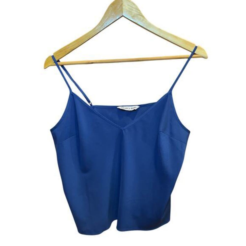 NWOT Veronica Beard Blue 100% Silk Camisole Blouse, Adjustable‎ Straps 10